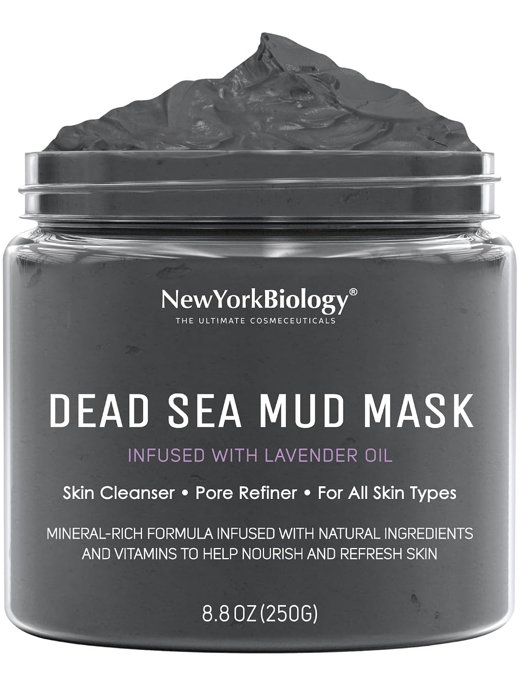New York Biology Dead Sea Mud Mask for Face and Body | with Lavender | Spa Quality Pore Refiner for Oily Skin |
