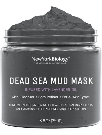 New York Biology Dead Sea Mud Mask for Face and Body | with Lavender | Spa Quality Pore Refiner for Oily Skin |