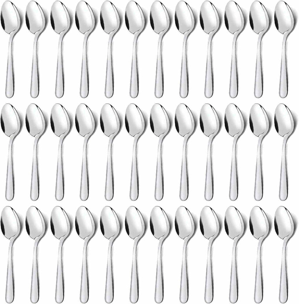 36-Piece Tea Spoons Set Silverware - Only for Home, Kitchen or Restaurant - Mirror Polished, Dishwasher Safe 6.7 inch