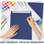 100 Pcs 9''x12'' Catalog Envelopes Self Adhesive Manila,Navy Blue
