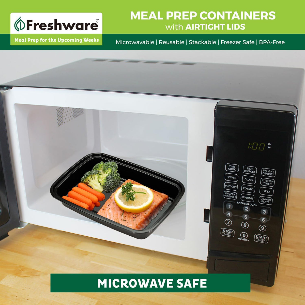 Meal Prep Containers [50 Pack] 1 Compartment with Lids, Food Storage Containers, Bento Box, BPA Free, Stackable
