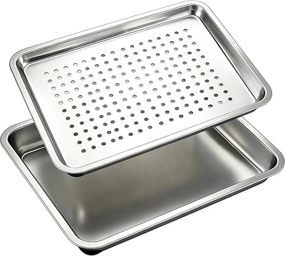 17.5" Half Sheet Baking Pan & Perforated Crisping Tray Set