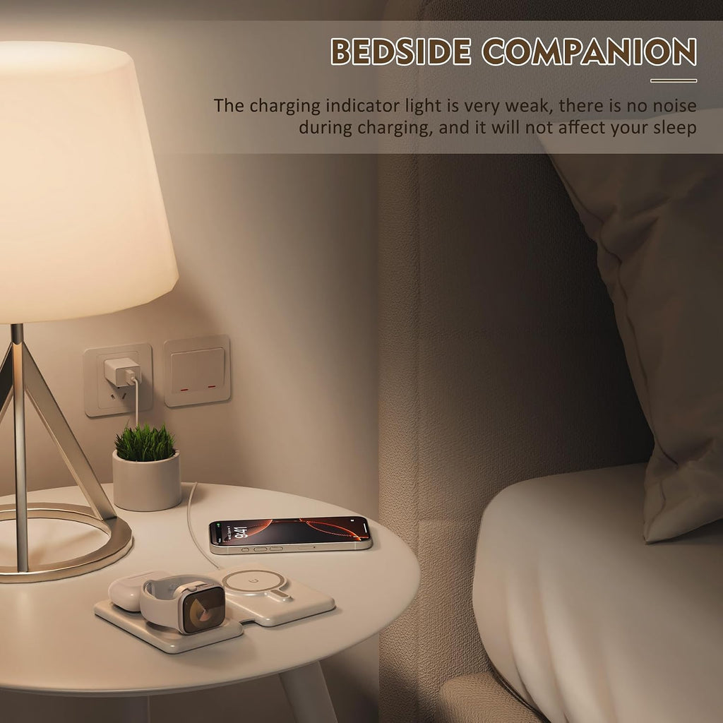 Magnetic Wireless Charger for iPhone: 3 in 1 Travel Charging Station for Apple Devices for iPhone 17 Air 16 15 14 13