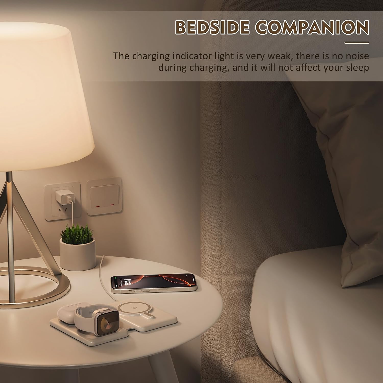 Magnetic Wireless Charger for iPhone: 3 in 1 Travel Charging Station for Apple Devices for iPhone 17 Air 16 15 14 13