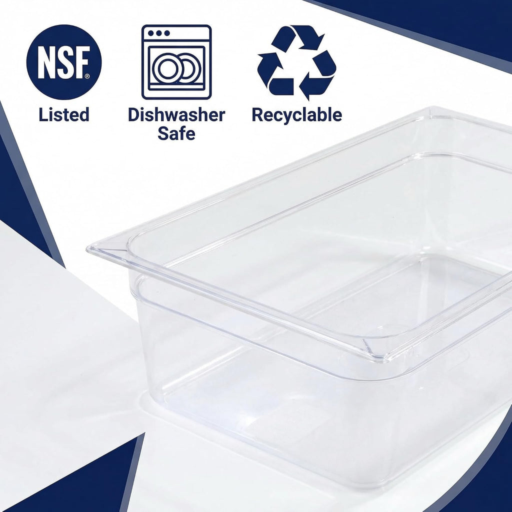 Carlisle StorPlus Polycarbonate Food Pan, Full Size, 19.4 Qt, 1 Ct, Clear