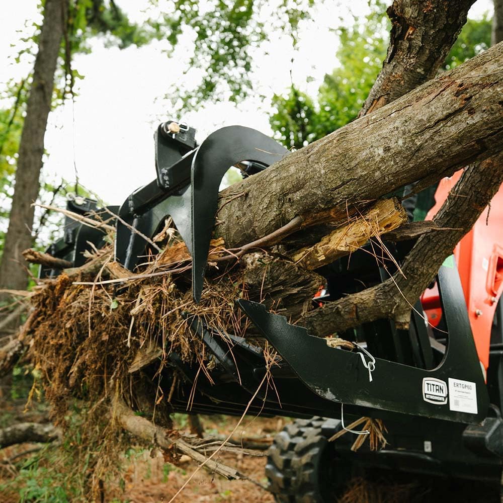 48" Economy Series Root Grapple Bucket Attachment, Universal SSQA Connection, Single 3,000 PSI Cylinder with Cylinder