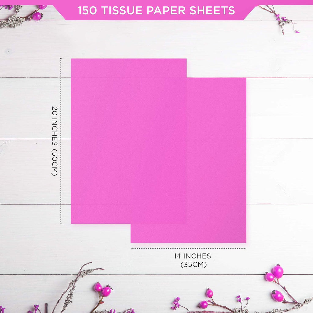 150 Sheets Pink Tissue Paper for Gift Bags Bulk 14"x20"