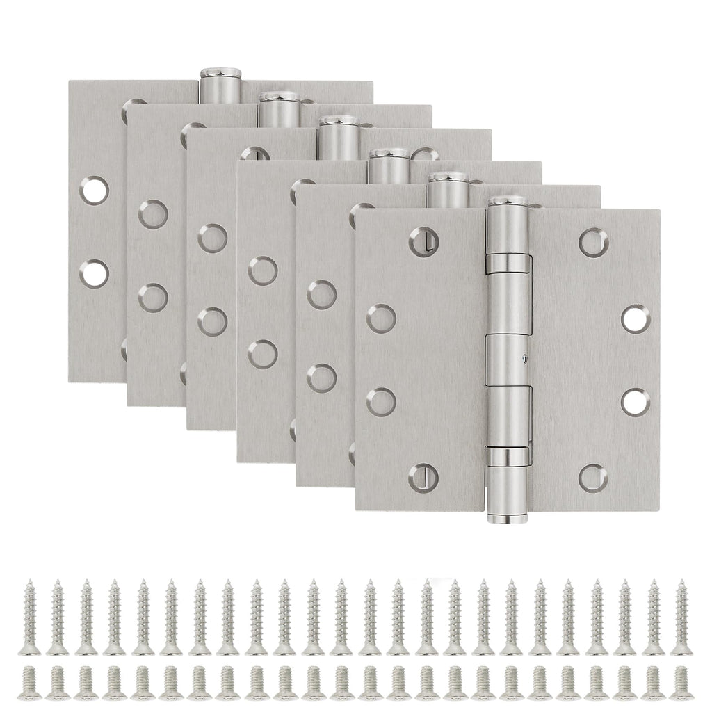 Heavy Duty Door Hinges Brushed Nickel 4.5 Inch x 4 1/2" Square