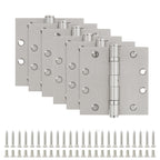 Heavy Duty Door Hinges Brushed Nickel 4.5 Inch x 4 1/2" Square