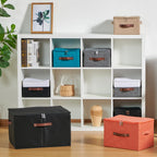 Storage Bins with Zipper Lids Decorative Lidded Baskets Boxes