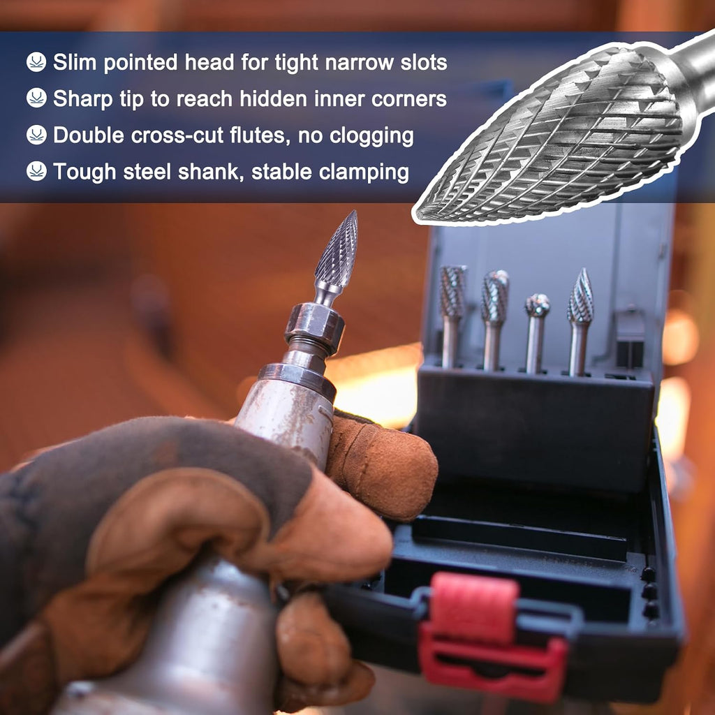 Die Grinder Bits Carbide Burrs 6mm Shank 12x25mm Head