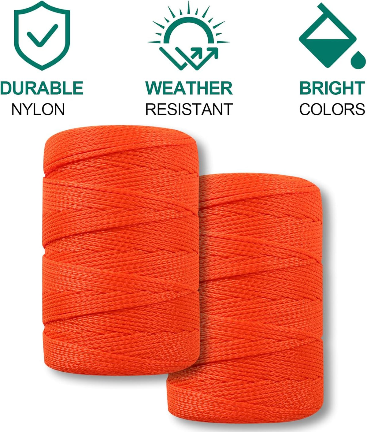 Mason Line #18, 500 Ft Orange String, Construction Twine for Gardening & Masonry