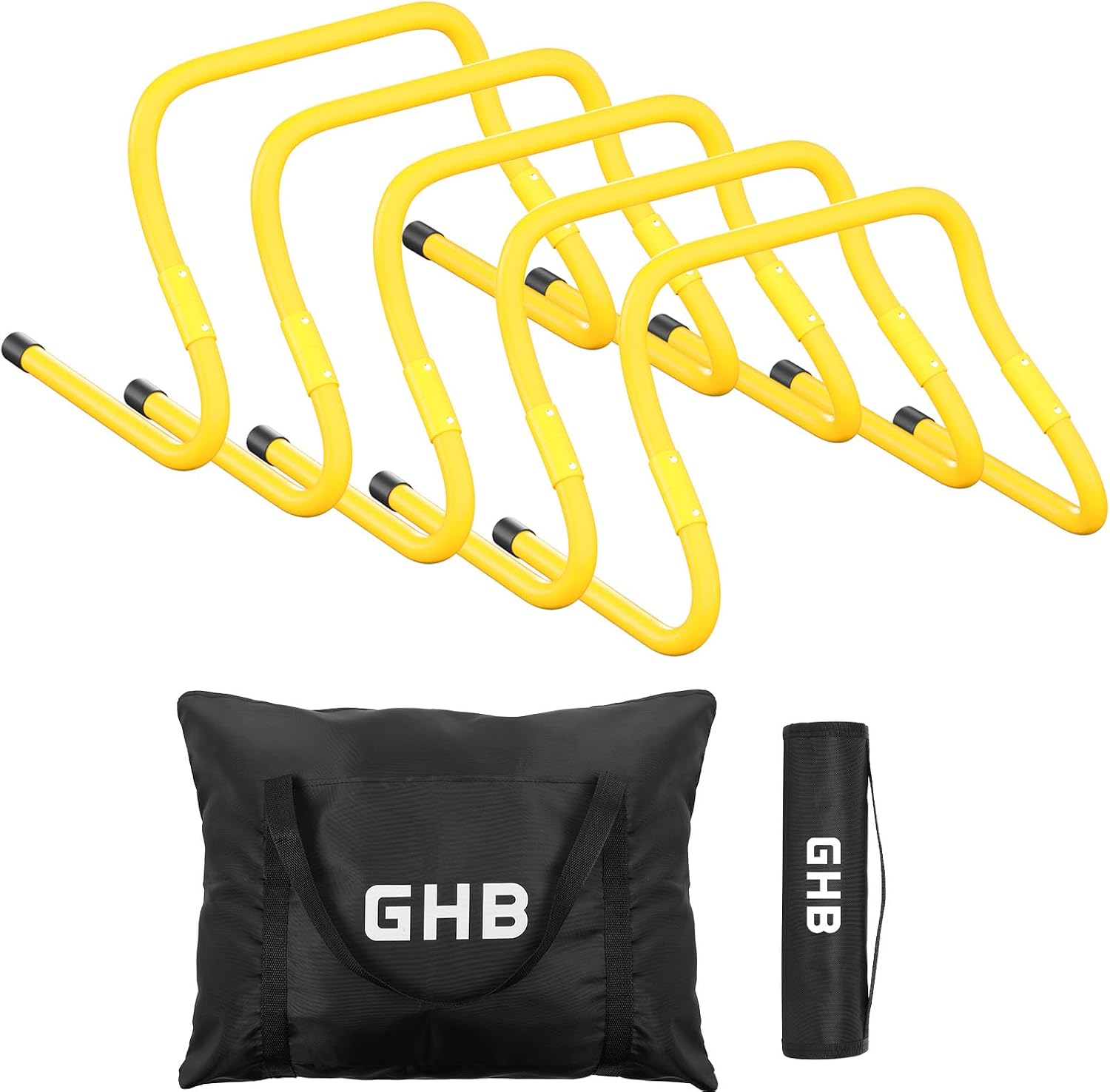 Agility Hurdles Adjustable 8.3"&12.6" Speed Training Equipment Set | Foldable, Sturdy, Drill Guide &Carry Bag Included