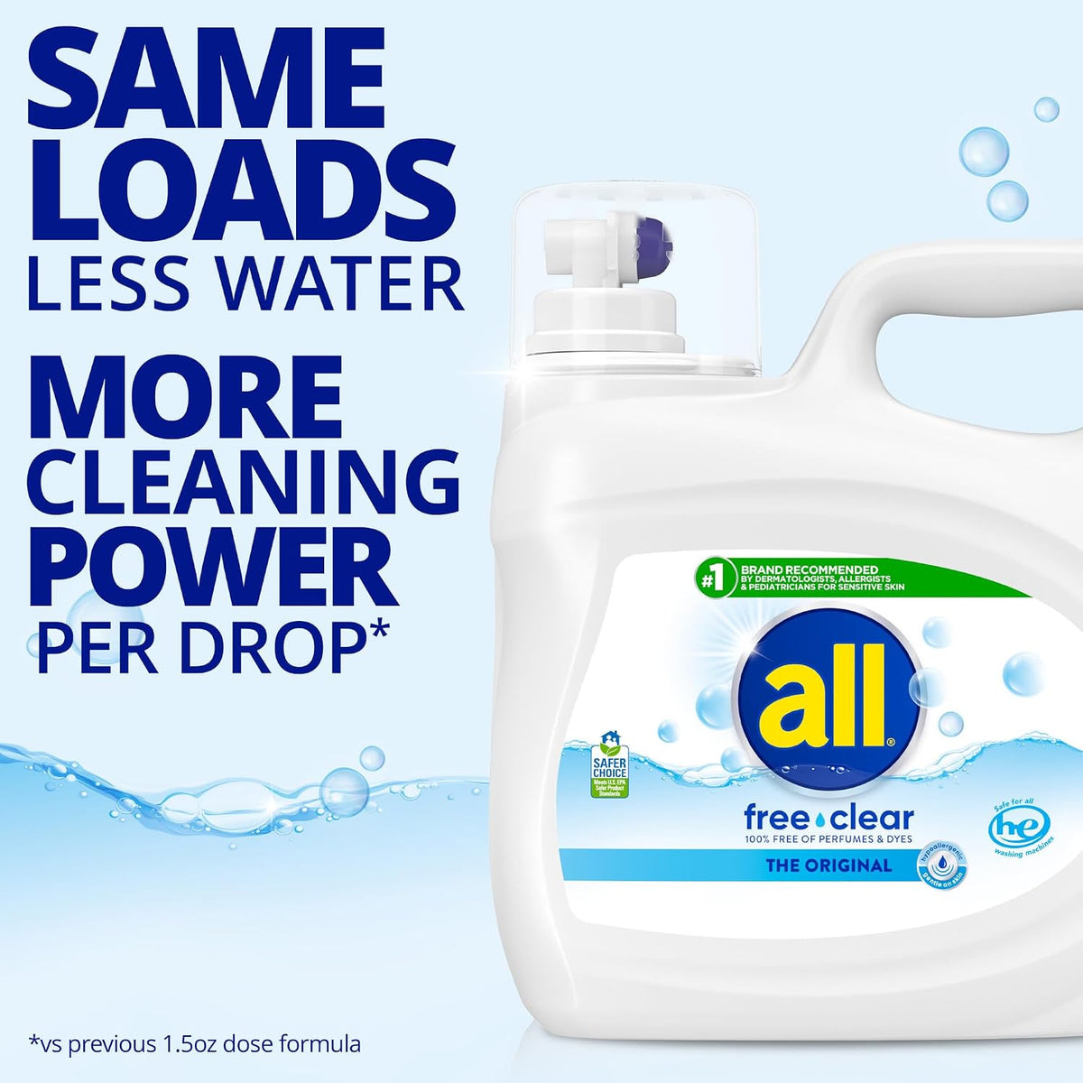 Liquid Laundry Detergent Free Clear, Unscented, 118 Ounce, 94 Loads