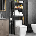 Over The Toilet Storage with X Shape Side Guardrail, 3-Tier Over Toilet Storage Rack with Drain Basket, Freestanding