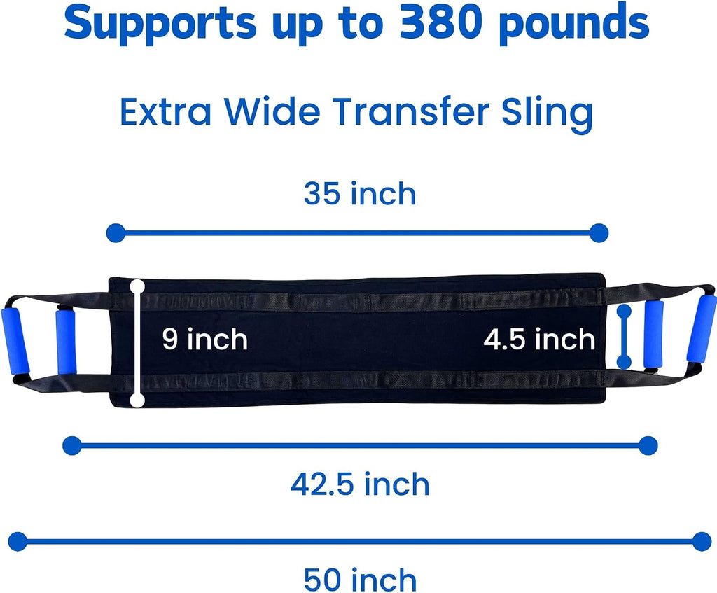 Gait Belt with Handles for Seniors, Padded Patient Transfer Lifting Straps for Home, Safety Fall Assist Devices for