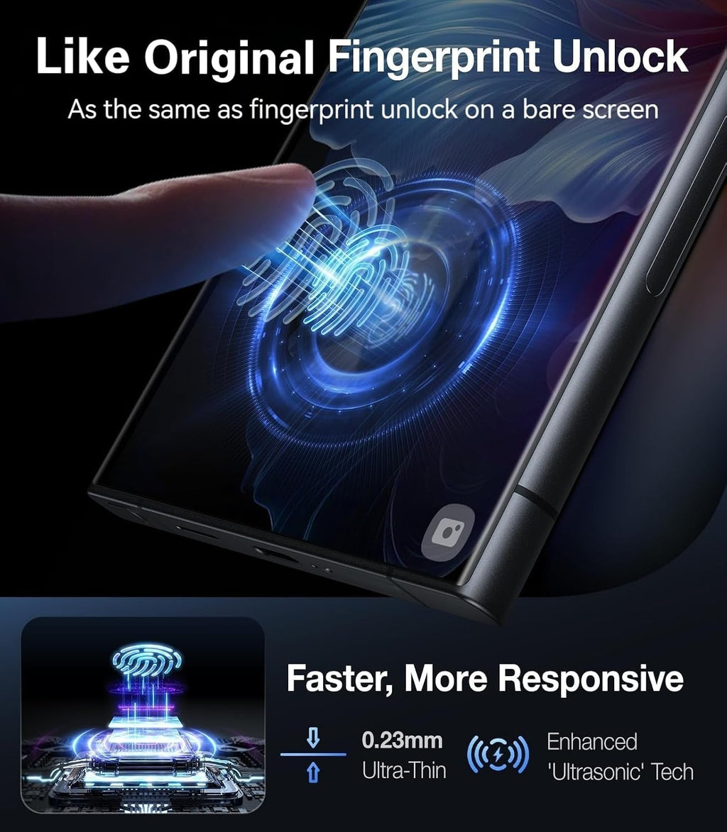 Unbreak Top 9H+ Glass for Samsung Galaxy S24 Ultra Screen Protector [Military Grade Shatterproof & Longest Durable]