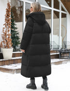 Women Long Winter Puffer Thickened Quilted Hooded Coats