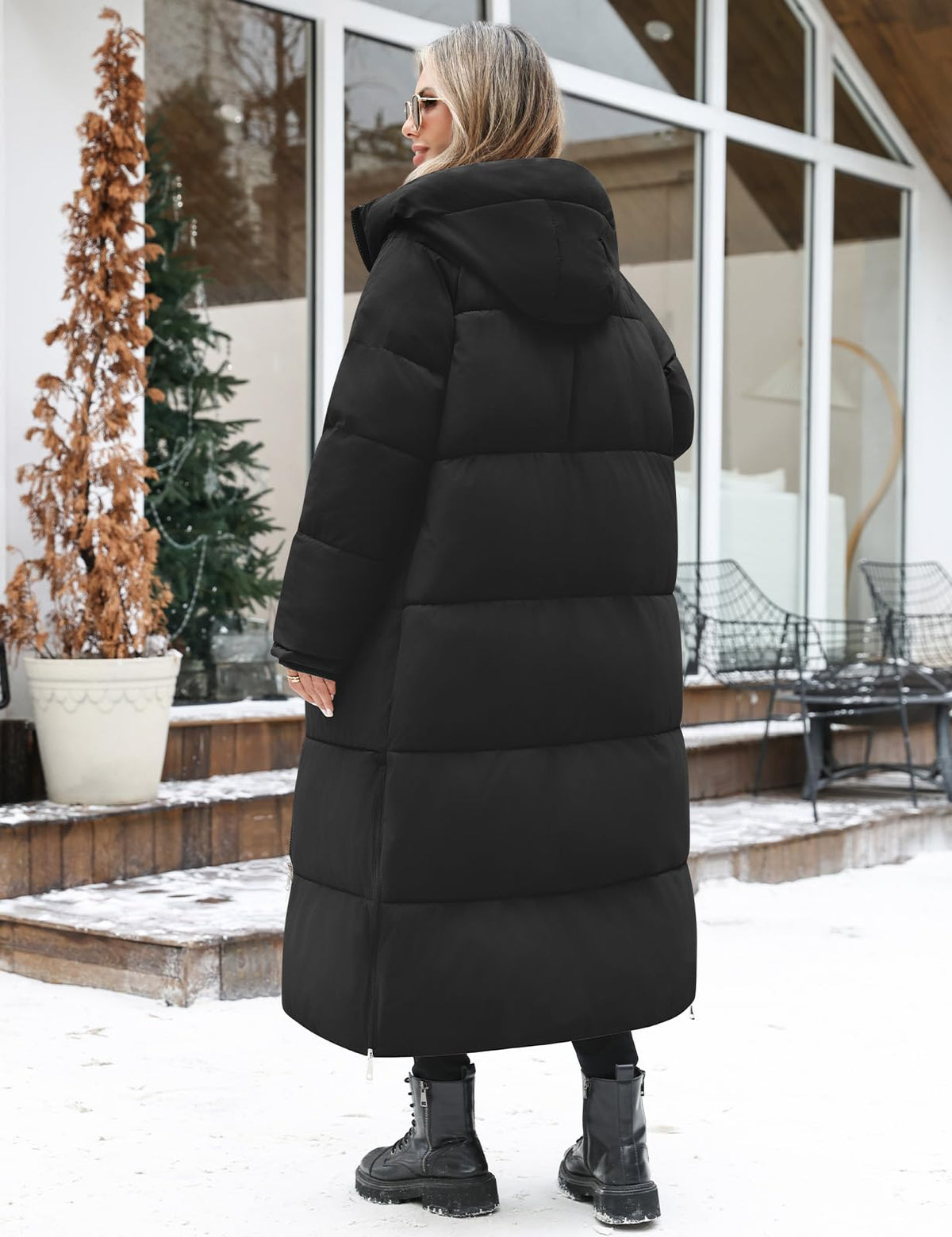 Women Long Winter Puffer Thickened Quilted Hooded Coats