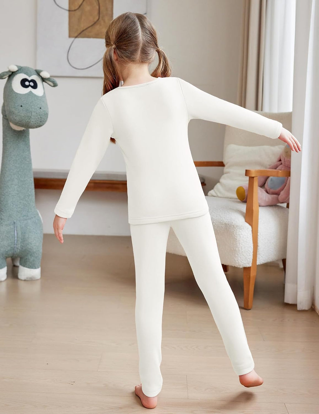 Girls Thermal Underwear Set Long Johns Cold Weather Base Layer | Kids Winter Thermals Top Bottom, Soft Cozy Long