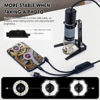 1080P USB Digital Microscope with Metal Stand, 50X-1000X Handheld Microscope Camera with 8 LED Lights Compatible with
