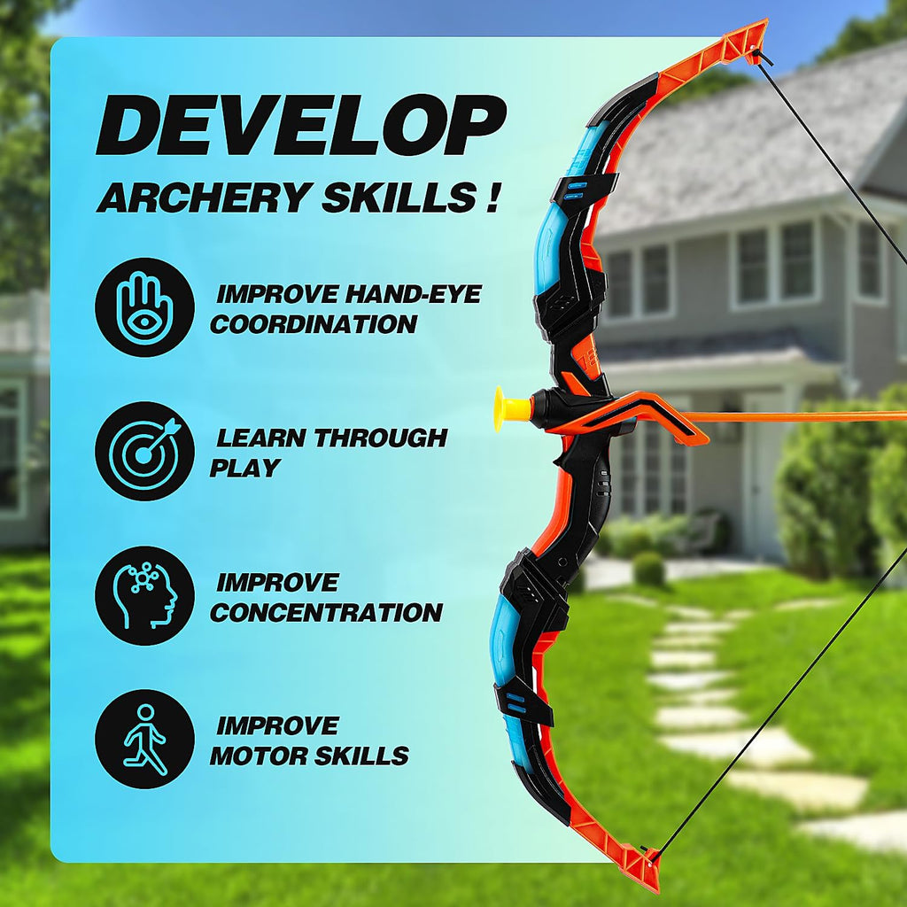 Bow and Arrow Toys for Kids 4 6 8 12, Light Up Kids Bow and Arrow Set, Kids Archery Bows Set for Kids with Targets