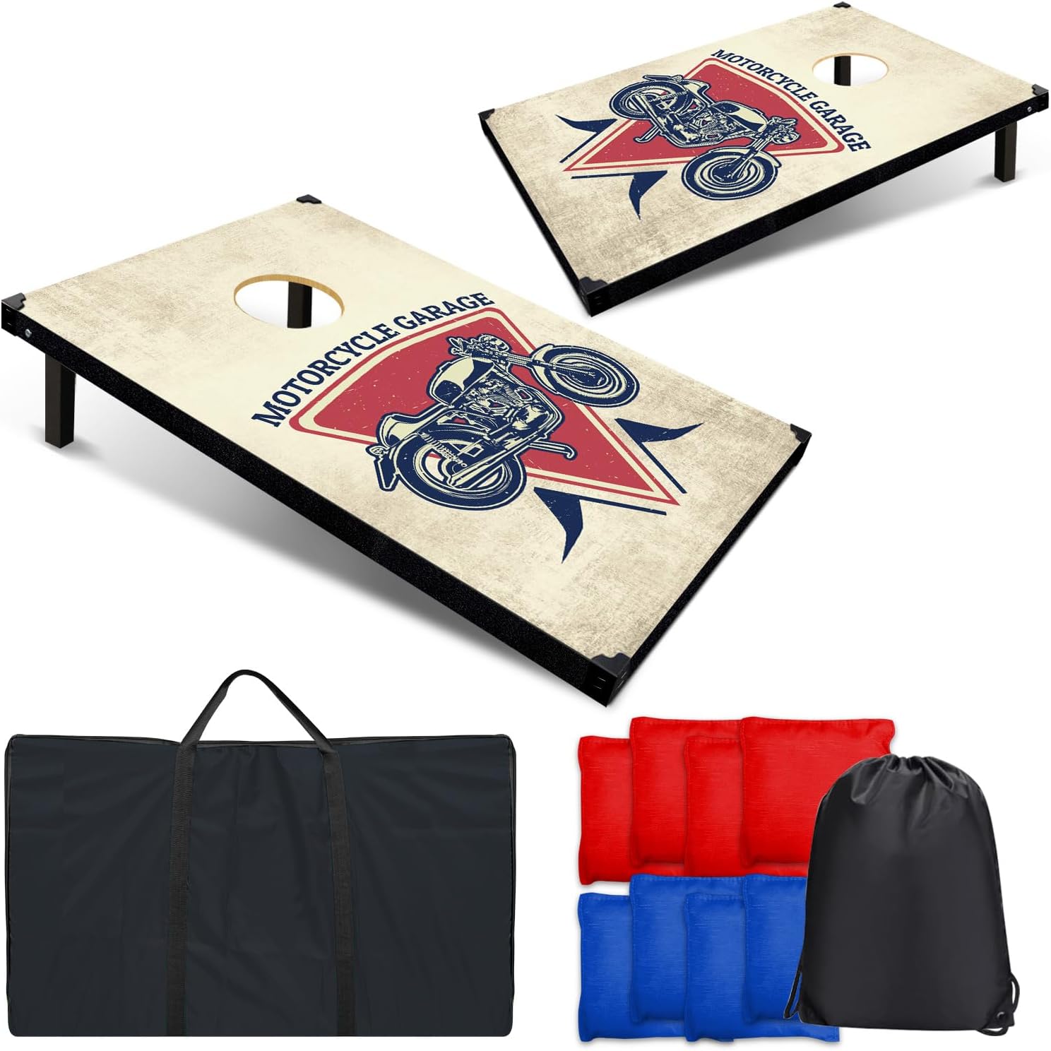 Cornhole Board Set, 3'x2' Cornhole Set, Corn Hole Boards Set, Lightweight Corn Hole Set Includes 2 Cornhole Boards, 8