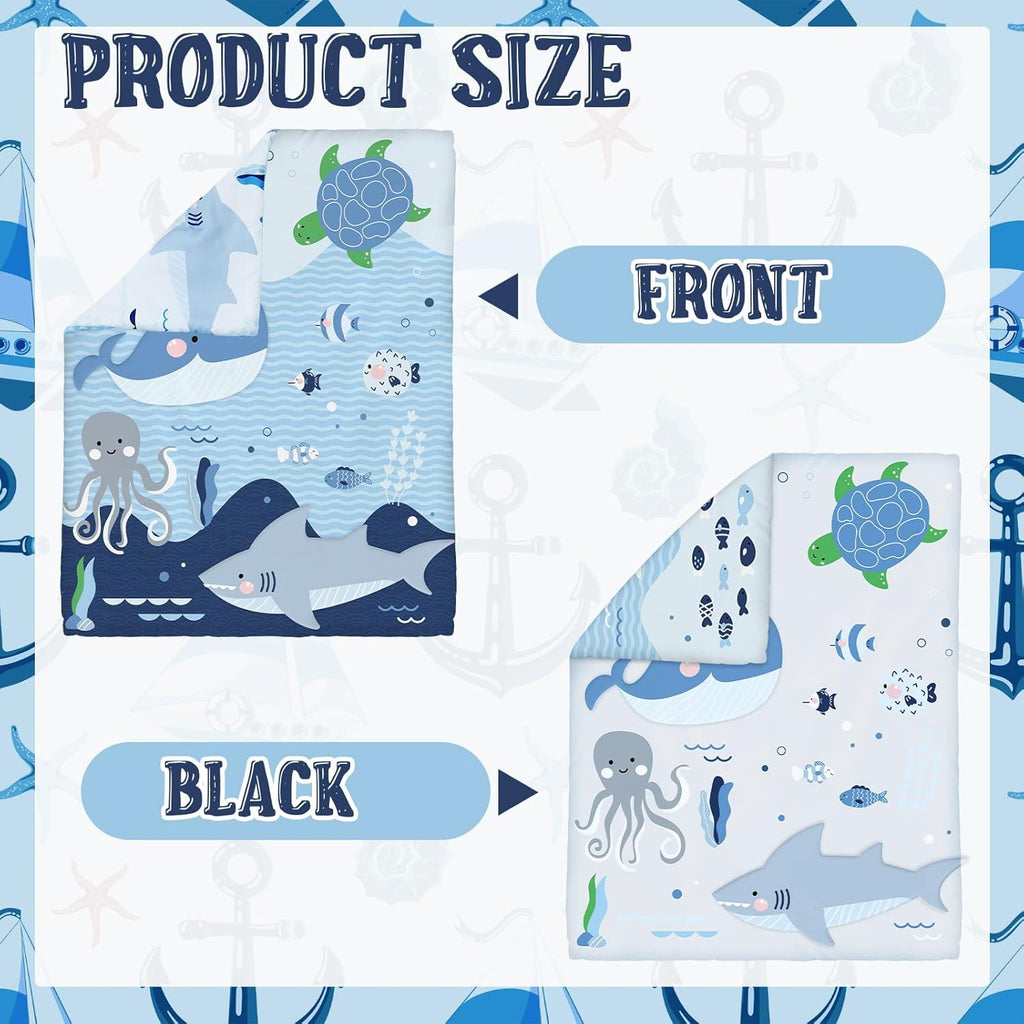 4 Pieces Baby Crib Bedding Set, Nursery Bedding Standard Size Soft Baby Bedding Set Including Crib Skirt, Blanket