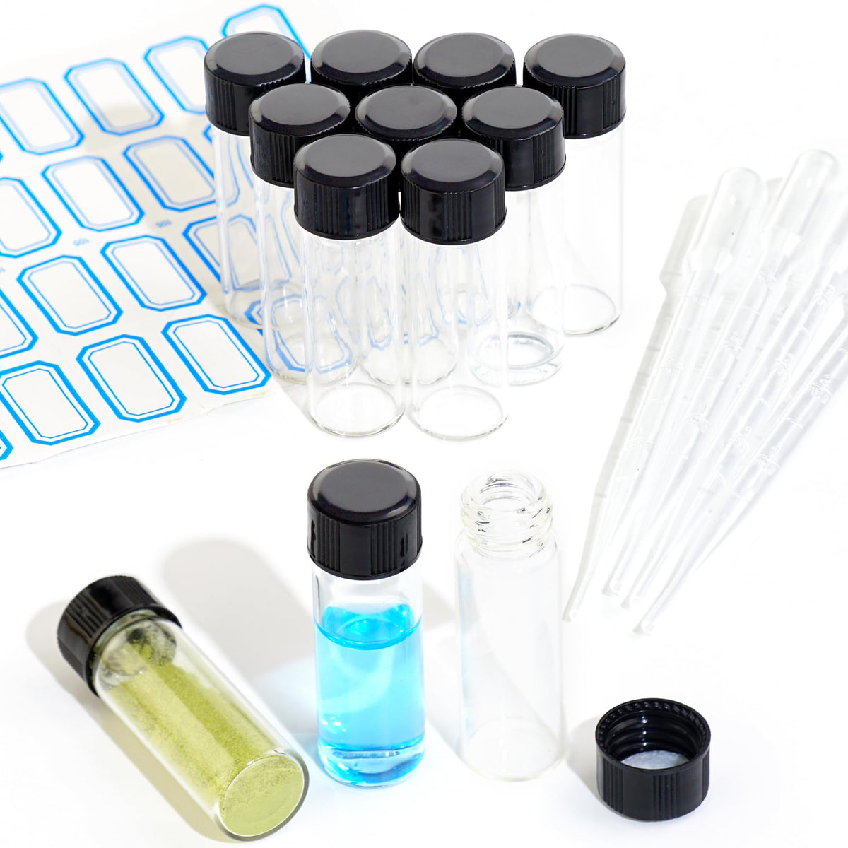 4ml Glass Vials with Screw Caps Small Sample Vials with Lids 10PCS