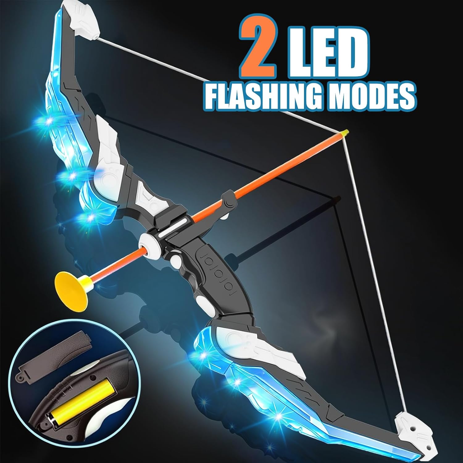 Kids Bow and Arrow Set,Archery Toy Set with Light-up LED,10 Suction Cup Arrows,Foam Dart Shooting Toy,Target and