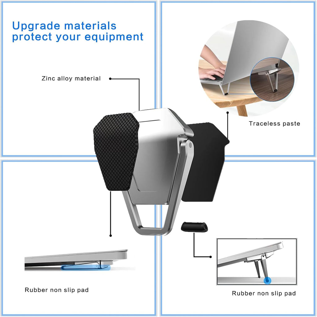 Laptop Stand Portable,Zinc Alloy Laptop Mini Stand,Laptop Riser Invisible,Ergonomic Laptop Stand Cooling Suitable for