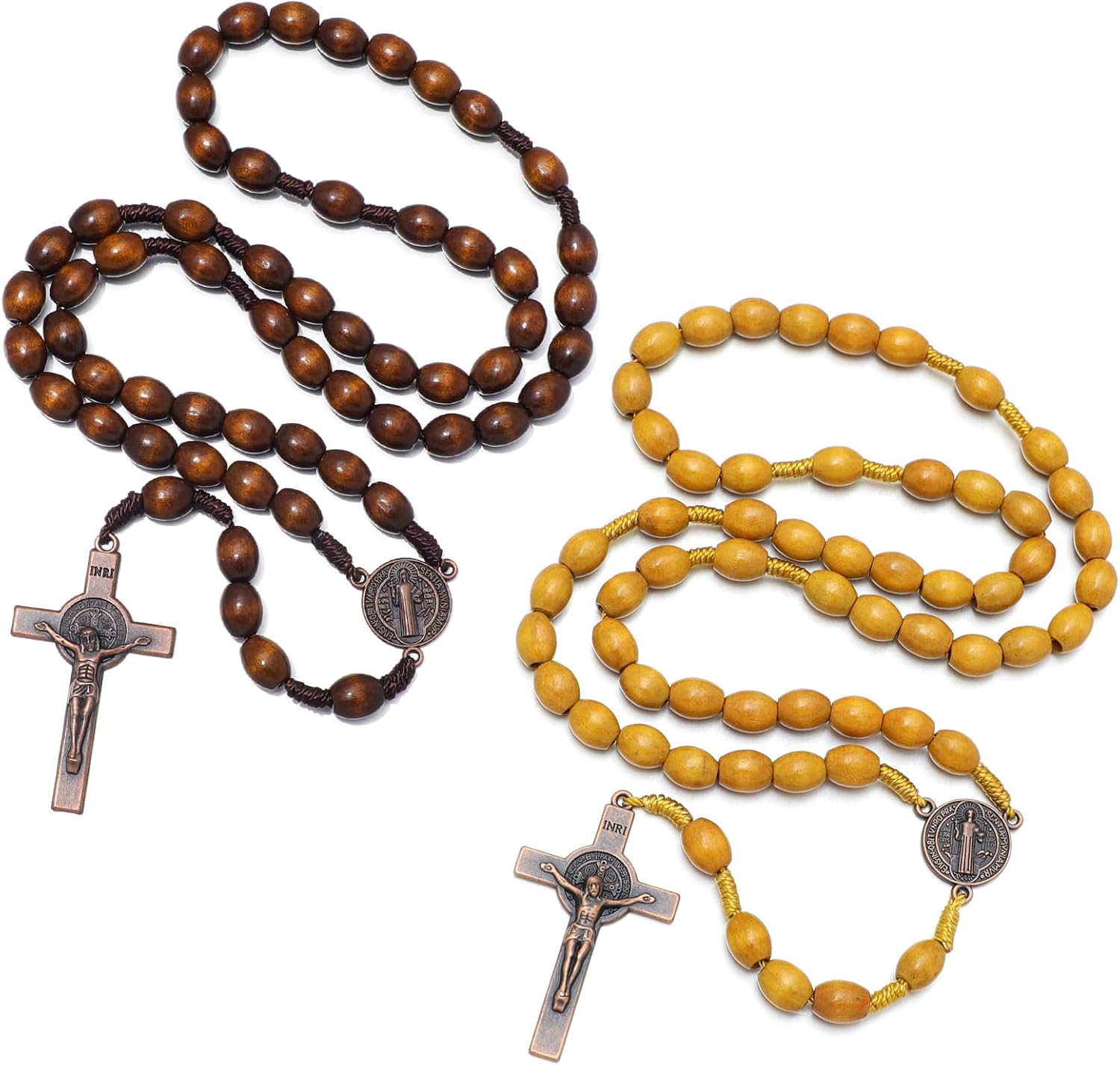 Handmade Wooden Catholic Rosaries, Rosary Beads Necklace Wood Christian Prayer Beads Catholic Christian Gift