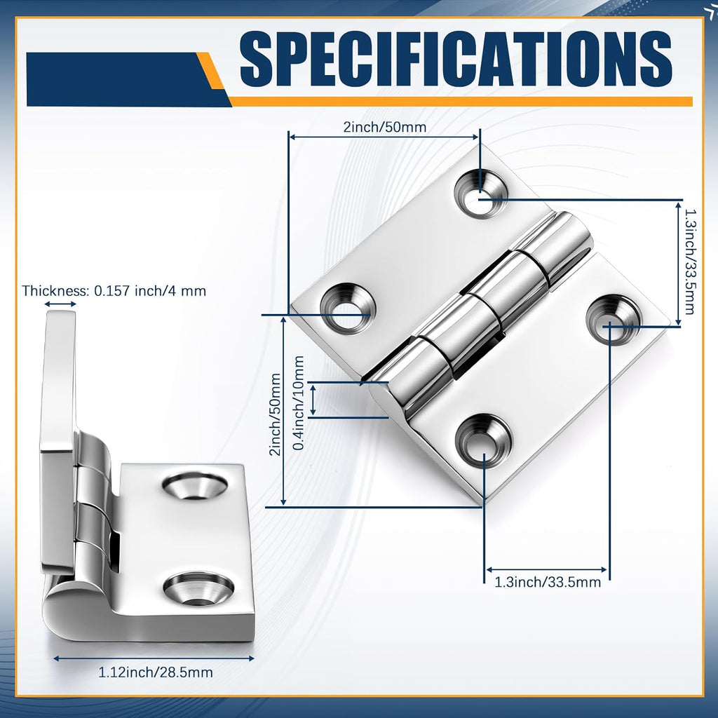 BBTO 6 Pack 316 Stainless Steel Hinges Marine Grade