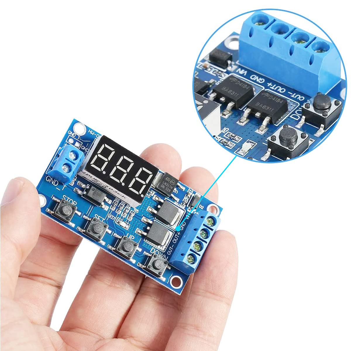 2 pcs DC 5V-36V Relay Module Digital LED Relay Board Trigger Cycle Switch Delay Timer Module with Screwdriver Red and Black Cable