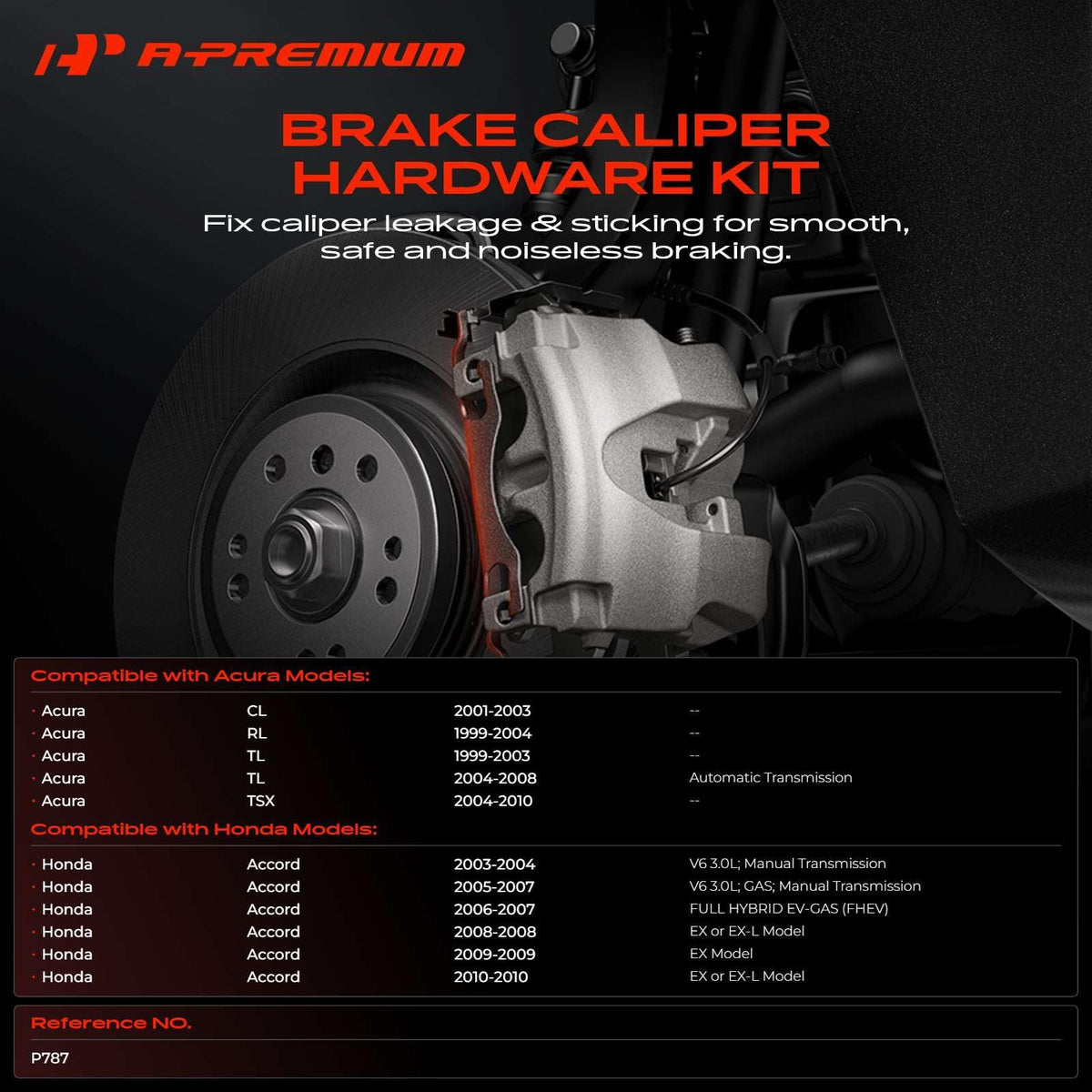 A-Premium Front Disc Brake Hardware Kit