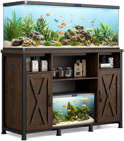 55-90 Gallon Fish Tank Stand with Cabinet and Power Outlets