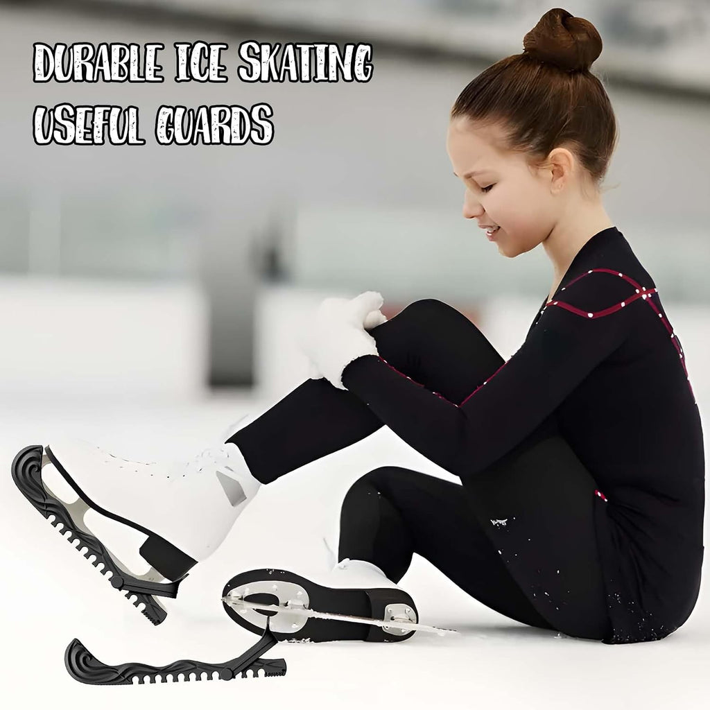 Ice Skate Guards, Hockey Shoes Ice Skate Blade Covers, Adjustable Buckles Ice Skating Protector Figure Skate Guards