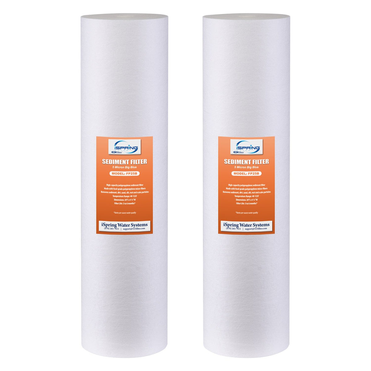 iSpring 5-Micron 20" x 4.5" Whole House Water Filter Sediment Removal
