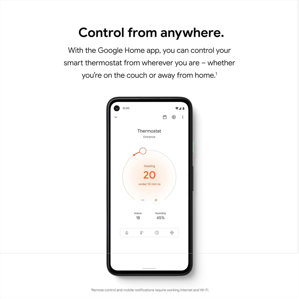 Nest Thermostat - Smart Thermostat for Home - Programmable Wifi Thermostat - Snow (Renewed)