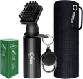 Golf Towel and Golf Club Brush Cleaner Set, 16x16 Inch Premium Microfiber Golf Towel, Golf Club Cleaning Brush with