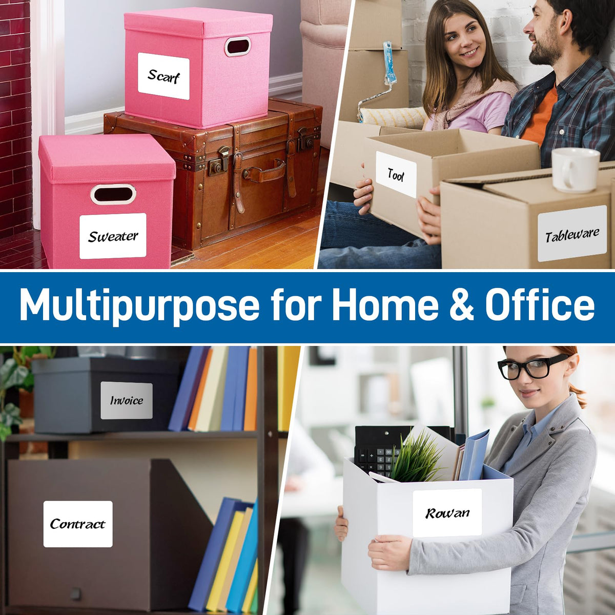 150 Pcs 4"x6" Extra Large Removable Labels for Storage Bins
