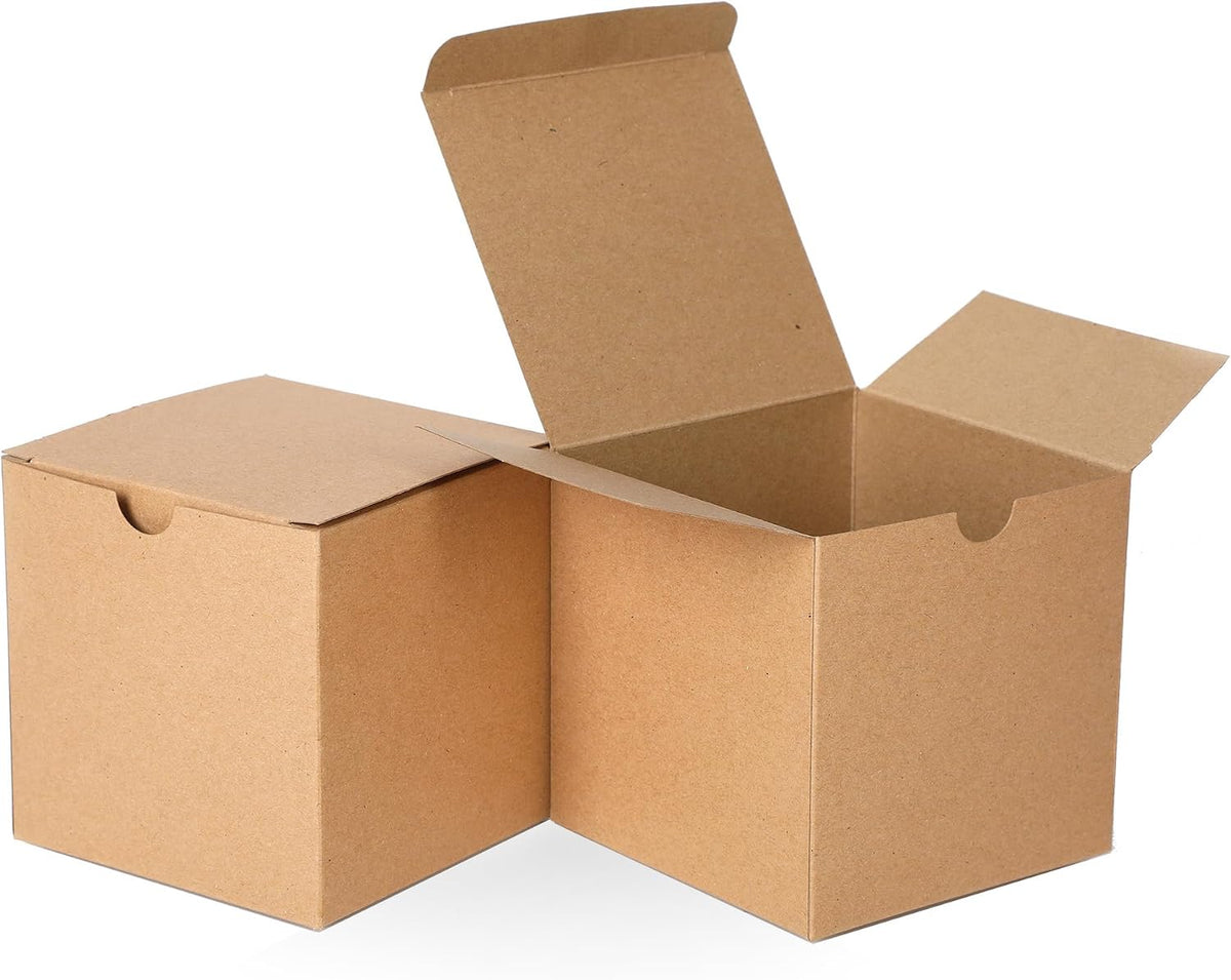 10Pcs Kraft Gift Boxes |6x6x6 Inches Square Boxes with Lids | Medium Gift Boxes Suitable for Party, Wedding