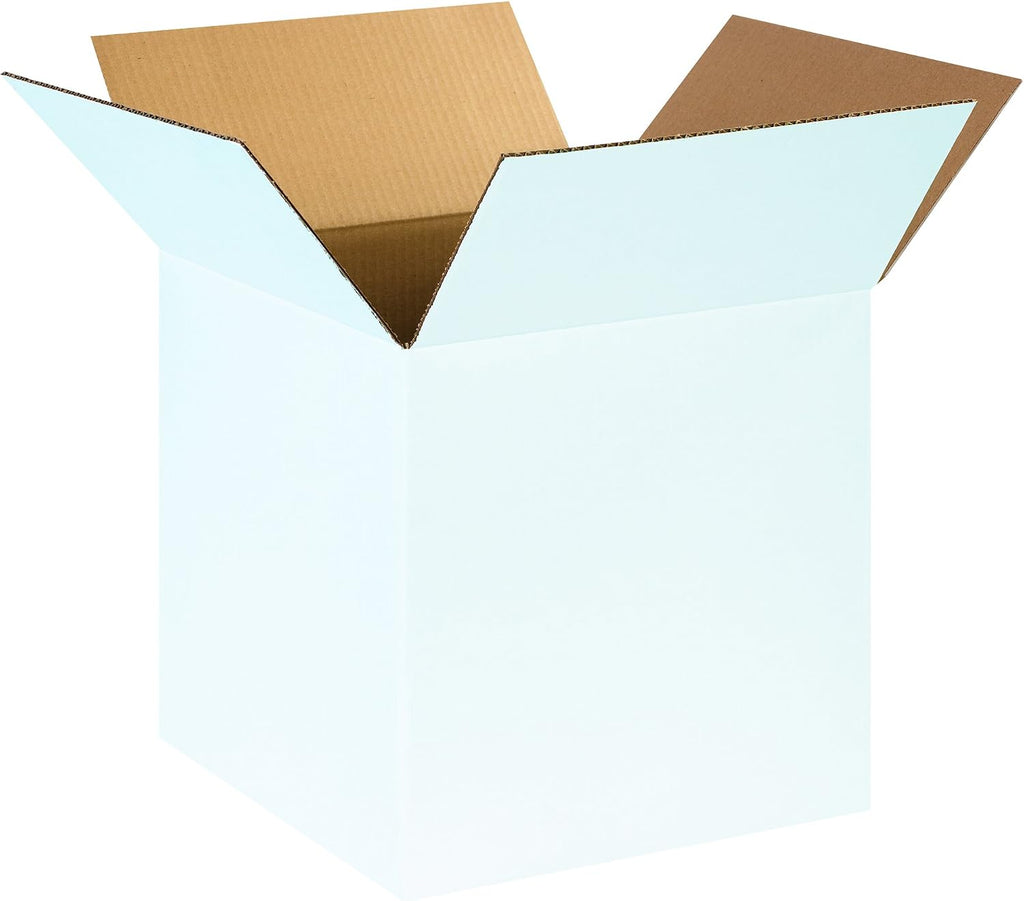 P141414W Corrugated Boxes, 14"L x 14"W x 14"H, White (Pack of 25)