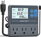 Reptile Temp & Humidity Controller with Timer Outlet | Temperature Control, Humidity Control, Timer, 3-Stage Outlet
