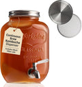 Kombucha Continuous Brewing Jar with Spigot - Gallon Glass Jar Dispenser & Scoby Starter Hotel with Mesh Lid &