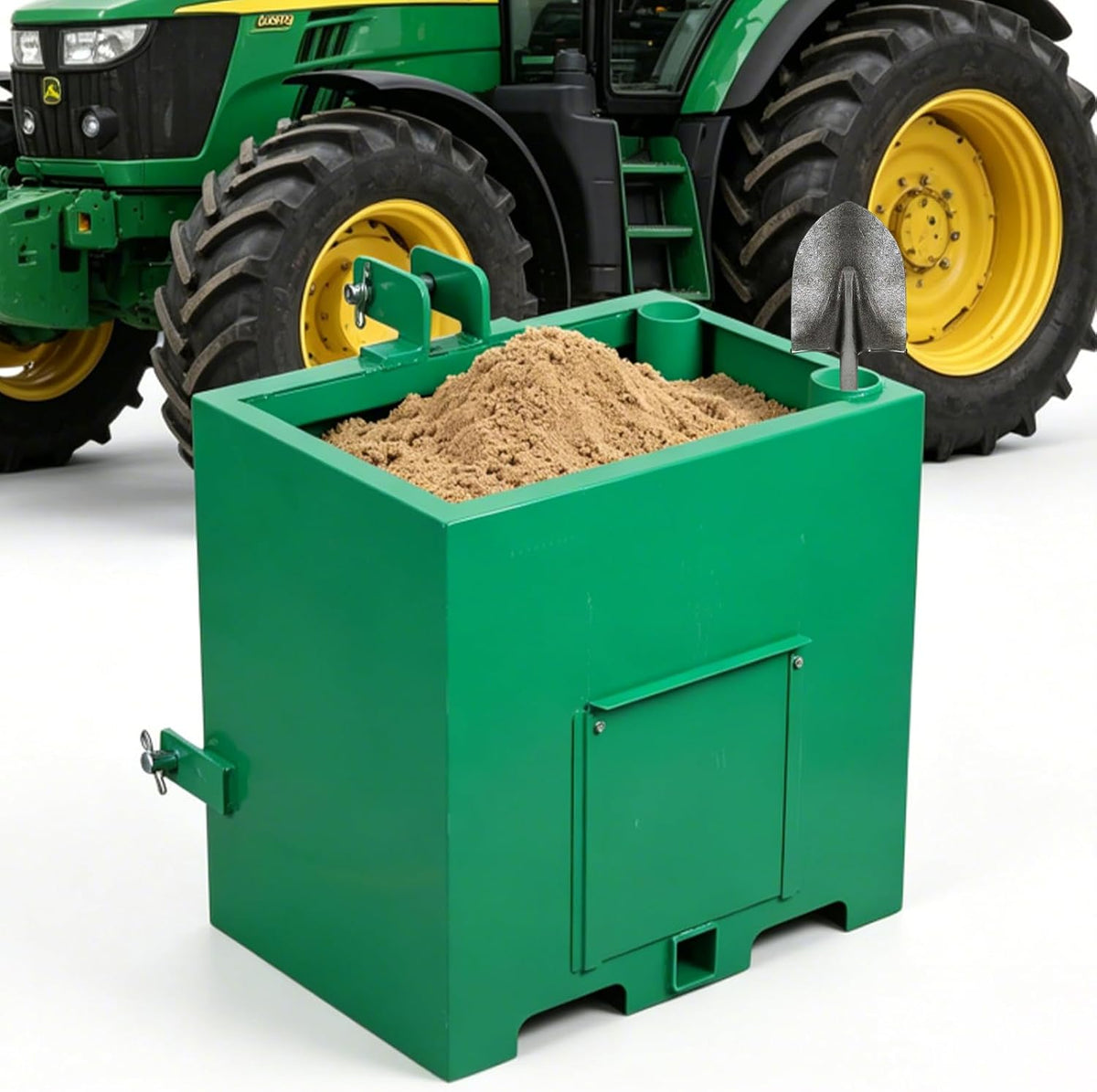 Ballast Box for Tractors with 800 LB Load Capacity and 5 Cu.ft Heavy Duty Steel Ballast Fits Category 1 Three Point