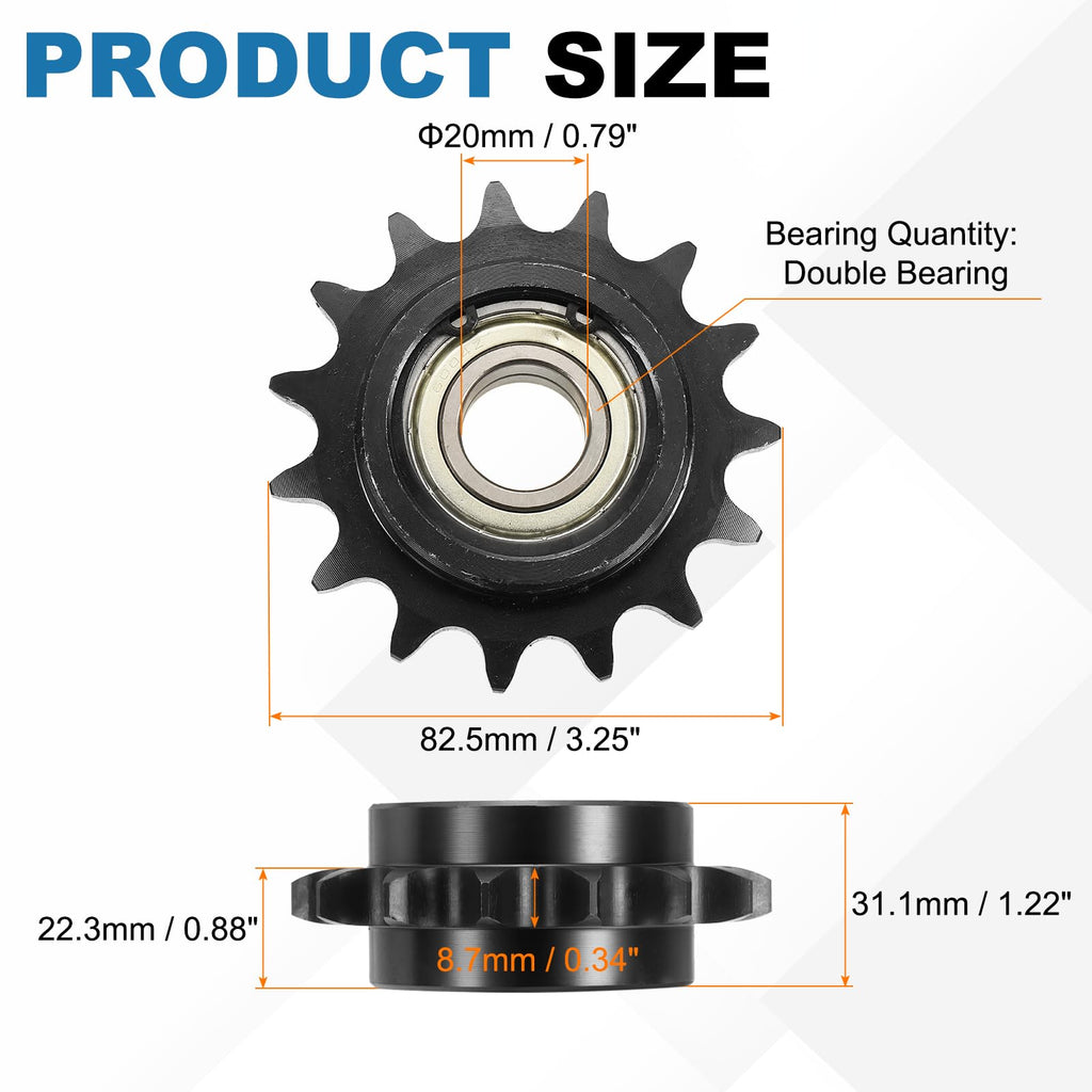 uxcell #50 Roller Chain Idler Sprocket, Type C 20mm Bore 5/8" Pitch