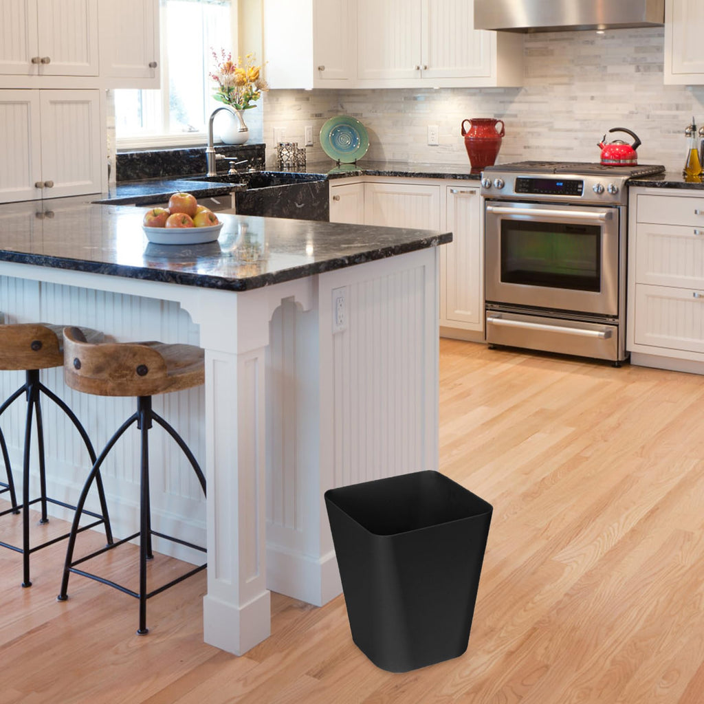Small Trash Can, Black, 1.8 Gallon