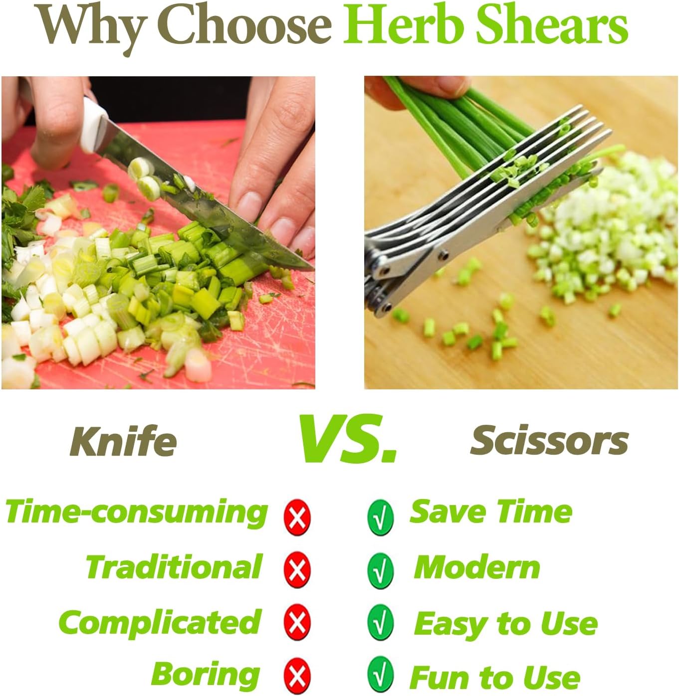 2026 Upgraded Herb Scissors, Effortless Herb Shears Cutter Tool with Sharp Stainless Steel Blades for Fresh Herbs