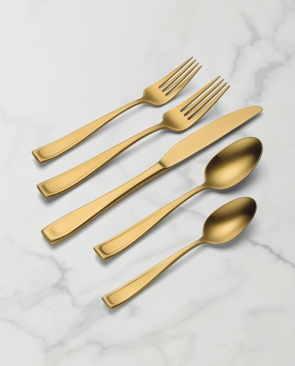 Moda Gold Satin 20-Piece 18/10 Silverware Set for 4, Flatware